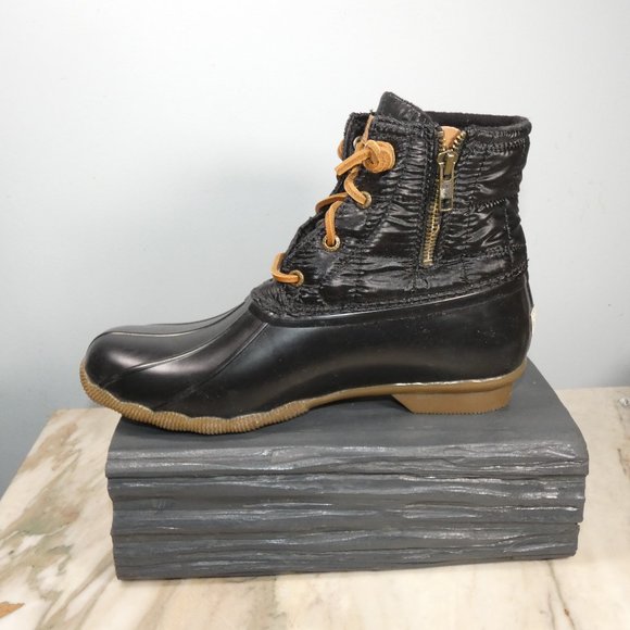 Sperry Women's Seasonal Saltwater Rain Boot, Black, 9.5M - Picture 4 of 11